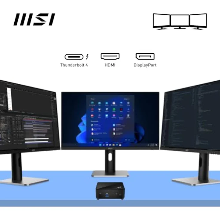 MSI Cubi 5 1MA-662AT, Mini-PC mit Intel Core i3, 8 GB RAM, 256 GB SSD, Schwarz, Windows 11 Home – Bild 3