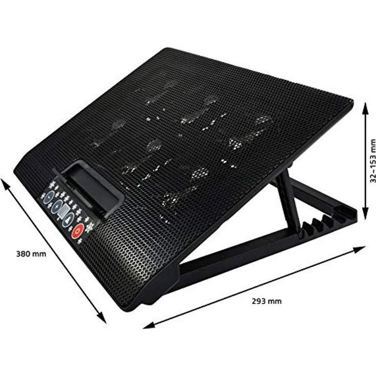 AAB Cooling NC77 - Laptop Lüfter Unterlage mit 6 Lüftern, Einstellbare Neigung und Blau LED, Cooling Pad, Laptop Stand, Auflage für Laptops bis 17 Zoll und PS4 / XBOX Consolen, Laptop Cooler – Bild 4