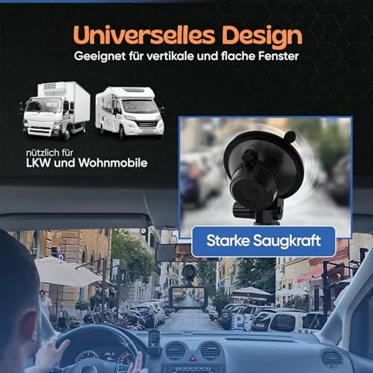 Camigoo D1 Pro Dashcam, Ultra 4K & Full HD mit Sony Starvis, 3,2" IPS-Bildschirm, WiFi & GPS, 64 GB SD-Karte, geeignet für vertikale Scheiben – Bild 4
