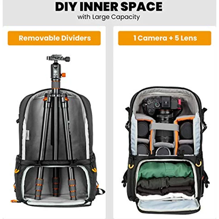 TARION Kamerarucksack, Wasserdicht Fotorucksack Spiegelreflex DSLR Rucksack Kameratasche für Spiegelreflexkameras Digital (PBl) – Bild 3