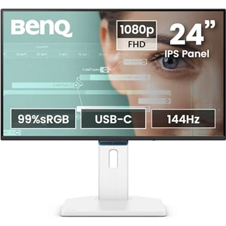 BenQ GW2490TC 23,8 Zoll Monitor, 144Hz FHD IPS, USB-C, ergonomisches Design, Eye-Care, TÜV-zertifiziert – Bild 1