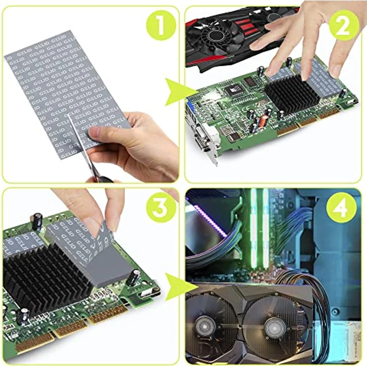 Gelid Solutions GP-Extreme – Thermal Pad 80x40x1.5mm. Ausgezeichnete Wärmeleitung, Idealer Lückenfüller. Einfache Installation Wärmeleitfähigkeit 12W – Bild 5