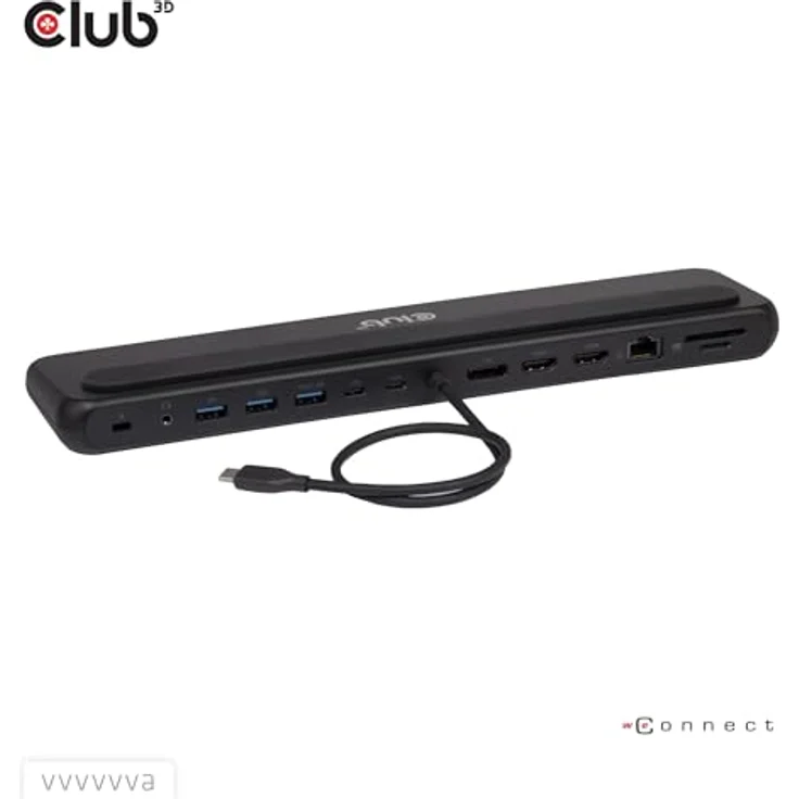 Club3D CSV-2541, USB-C® Triple Display Dockingstation mit 12 Ports, 100W Power Delivery, Ethernet und dualem Kartensteckplatz – Bild 3