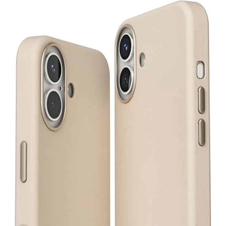 VONMÄHLEN Like Leather Case – Luxuriöse Hülle aus veganem Leder, kompatibel mit iPhone 16 Plus und MagSafe, nachhaltig und elegant - Cream – Bild 4