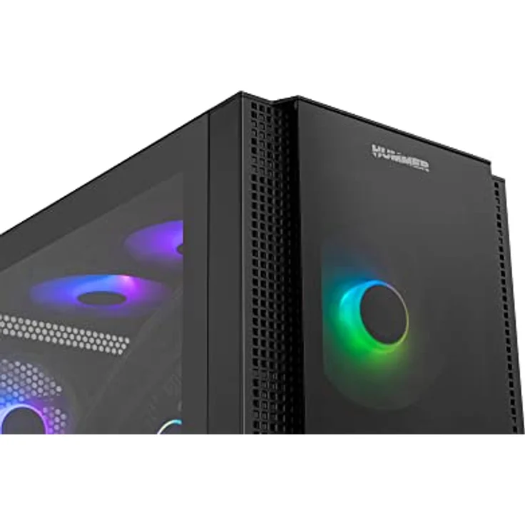 NOX Hummer Horus - NXHUMMERHORUS, Micro-ATX, ATX, Seitenwand und Frontseite aus gehärtetem Glas, 4 ARGB-Lüfter, 120 mm, kompatibel mit flüssiger Kühlung, RGB-Steuerung, Schwarz – Bild 4