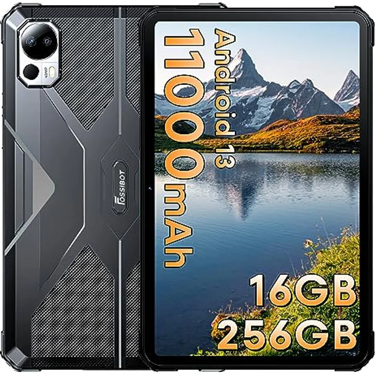 FOSSiBOT DT1 Outdoor Tablet Android 13, 10.4 Zoll FHD+, 16GB RAM + 256GB ROM (TF 1TB) Robustes Tablet PC, 11000mAh Akku, 48MP+16MP Kamera, IP68 Wasserdicht Tablet Dual SIM 4G/5G-WiFi/OTG/GPS/Face ID - Preisvergleich – Bild 1