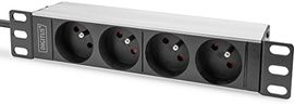 DIGITUS 1U-Aluminium-PDU, 254 mm (10) Rack-Montage, 4x CEE 7/5 Steckdose