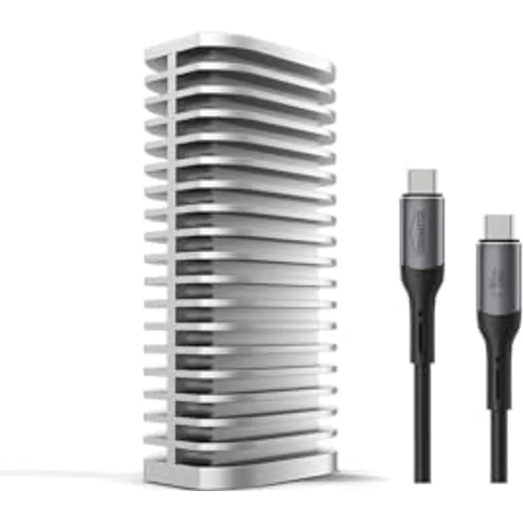 TERRAMASTER D1 SSD Pro M.2 NVMe-Gehäuse, 80 Gbit/s, bis 7061 MB/s, Vollaluminium, lüfterlos, USB 4, Thunderbolt 5/4/3, kompatibel bis 8 TB