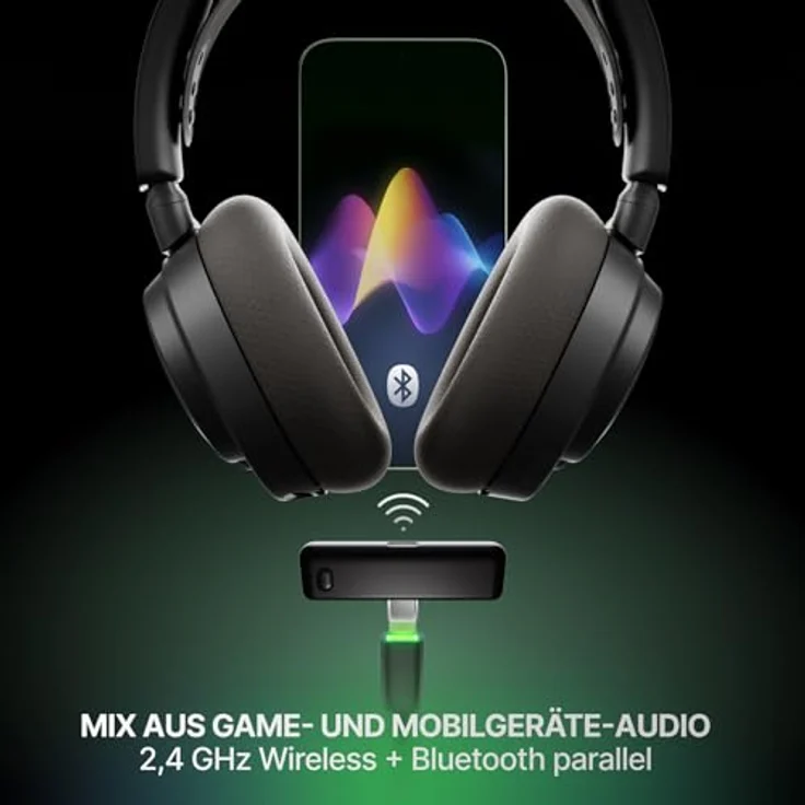 SteelSeries Arctis Nova 7X Gen 2, Kabelloses Gaming Headset mit 40-mm-Treibern, Rauschunterdrückung, Schwarz – Bild 4