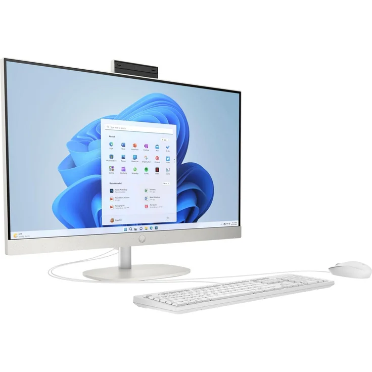 HP 27-cr0009ng, All-in-One-PC mit 27" Full HD Display, Intel Core i5, 16 GB RAM, 512 GB SSD, Muschelweiß, Windows 11 Home