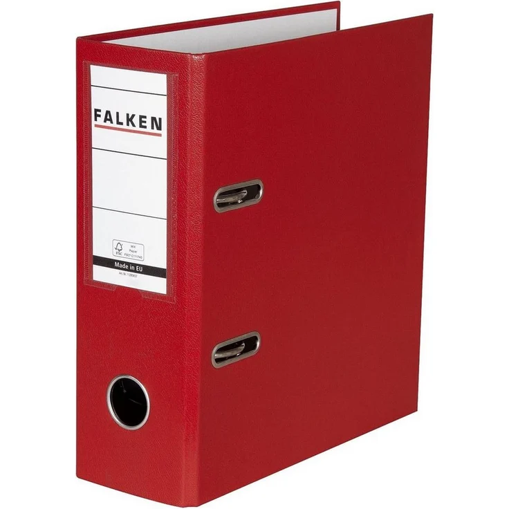 Falken Aktenordner Ordner - A5 hoch, 80mm, PP-Folie, rot – Bild 1