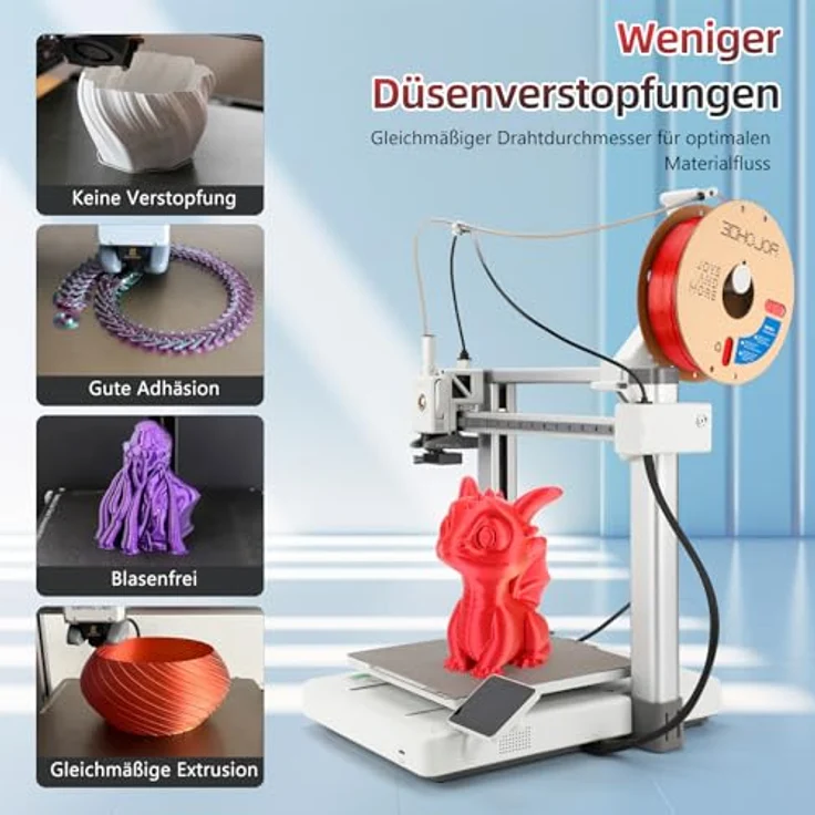 3DHoJor Silk PLA Filament 1.75mm, 1KG Rot-Gold Zweifarbig, Hochkompatibel, Vakuumversiegelt – Bild 4
