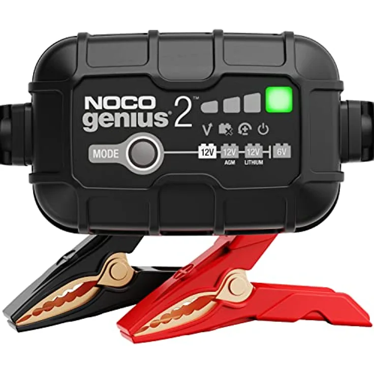 NOCO GENIUS2EU 2A Kfz-Ladegerät 6V/12V, intelligentes Ladegerät für Blei- und Lithium-Batterien, kompakt und effizient