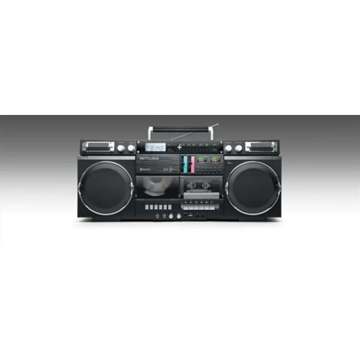 MUSE Bluetooth Retro Boombox mit Radio, CD, Kassettenrekorder, 80W Ausgangsleistung, USB, Aux, Micro SD-Kartenslot – Bild 5
