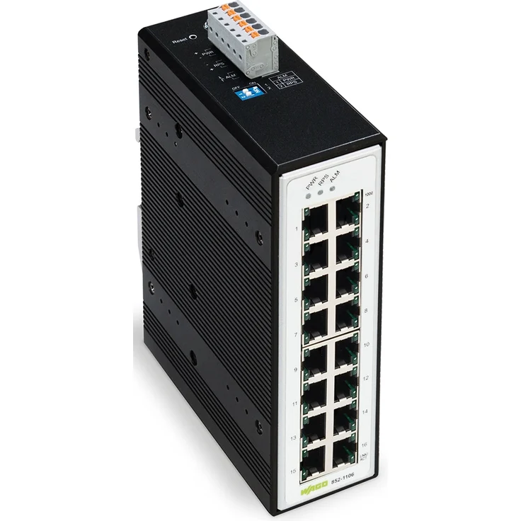 Wago 852-1106 Industrial- Switch (16 Ports), Netzwerk Switch, Schwarz – Bild 1