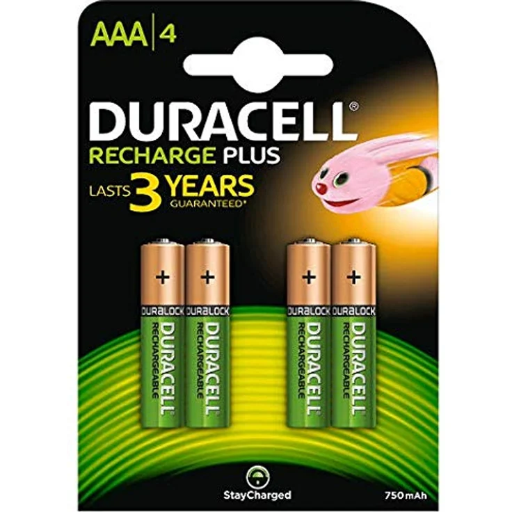 Duracell Rechargeable AAA 750 mAh Micro Akku Batterien LR03, 4er Pack – Bild 2