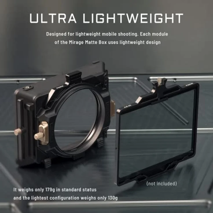 Tilta Mattbox, Mirage VND Kit Matte Box mit Filterrahmen für DSLR/Spiegellose Kameras,95mm Variabler ND Filter,Nucleus Nano Motor Adapter,15mm LWS Grundplattenunterstützung MB-T16-A – Bild 5