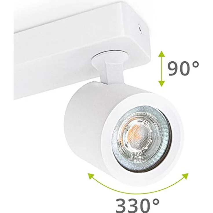 linovum TENJO Deckenstrahler 3 flammig weiß schwenkbar & drehbar mit LED GU10 2W warmweiß 230V – Bild 2