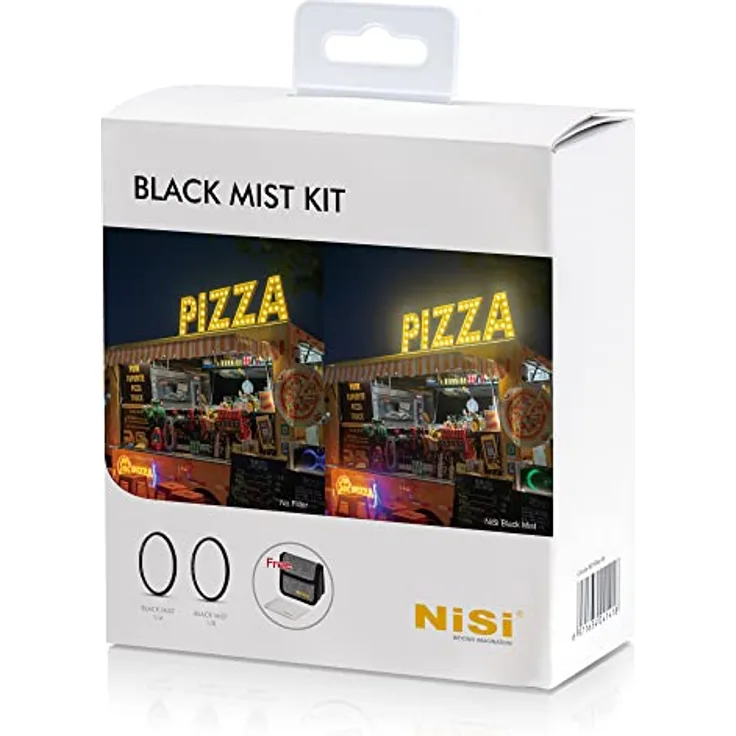 NiSi 77mm Black ProMist Filterkit - Black Mist 1/4, 1/8, Reinigungstuch und Filtertasche