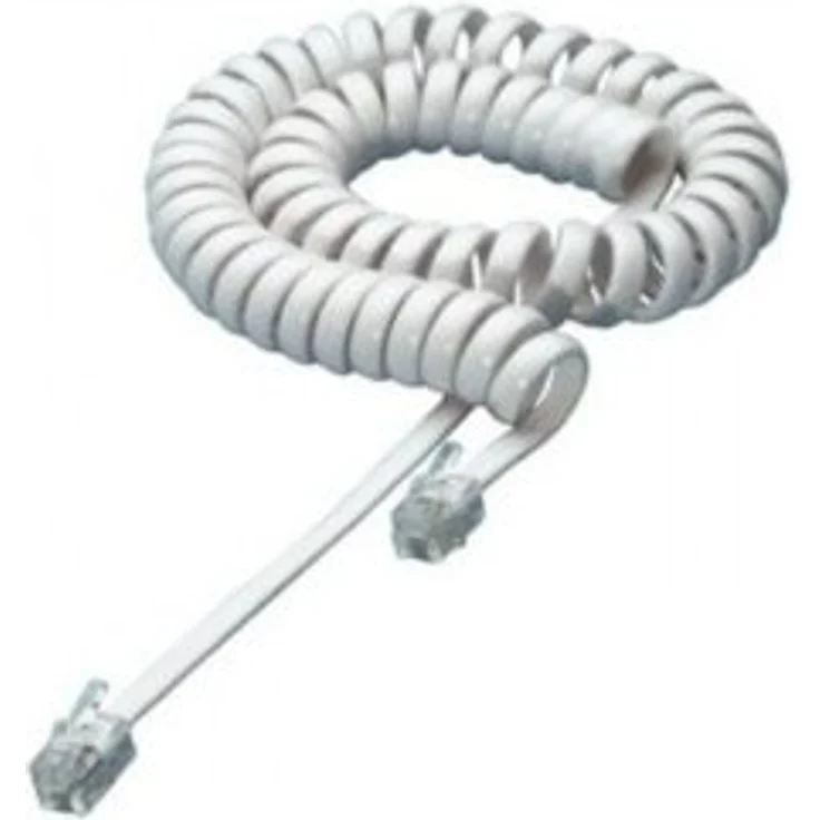 Goobay 50246 Telefonhörer Spiralkabel, Flachkabel mit RJ10-Stecker (4P4C) auf RJ10-Stecker (4P4C), Weiß, 2 Meter – Bild 6
