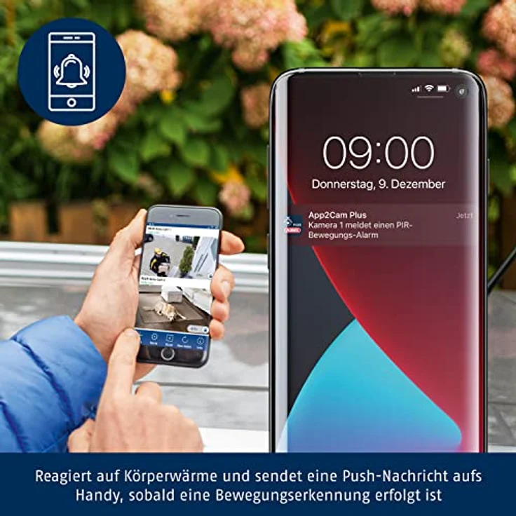 ABUS Akku-Überwachungskamera PPIC90520 WLAN HD Kamera für Innen und Außen - Nachtsicht - 120 Grad Blickwinkel - 100 % kabellos - weiß - 87916 – Bild 4