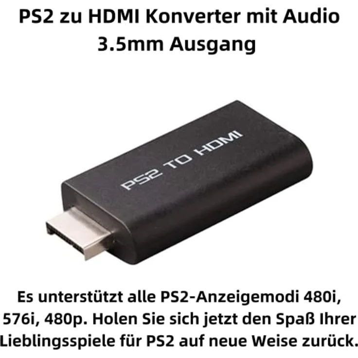 Bolwins D05CS PS2 zu HDMI Konverter 1080P, Adapter mit Audio-Ausgang für PS2, verlustfreie Videoübertragung, Plug and Play – Bild 2