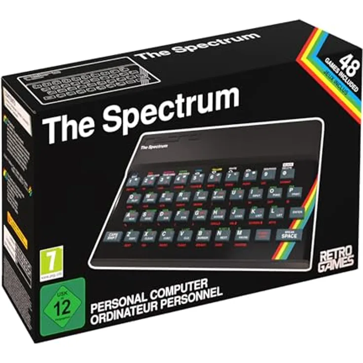 Retro Games The Spectrum Retro-Konsole mit 48 integrierten Spielen, 720 HD über HDMI, multiregional, 4 USB-A-Anschlüsse