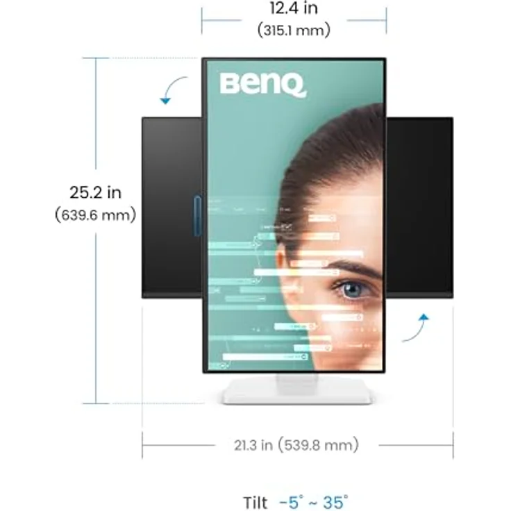 BenQ GW2490TC 23,8 Zoll Monitor, 144Hz FHD IPS, USB-C, ergonomisches Design, Eye-Care, TÜV-zertifiziert – Bild 4