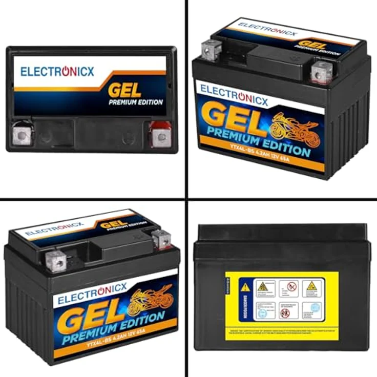 Electronicx GEL-YTX4L-BS GEL Motorradbatterie 4Ah 12V, wartungsfrei, auslaufsicher, vibrationsfest für Motorrad, Roller, Quad und Scooter – Bild 9