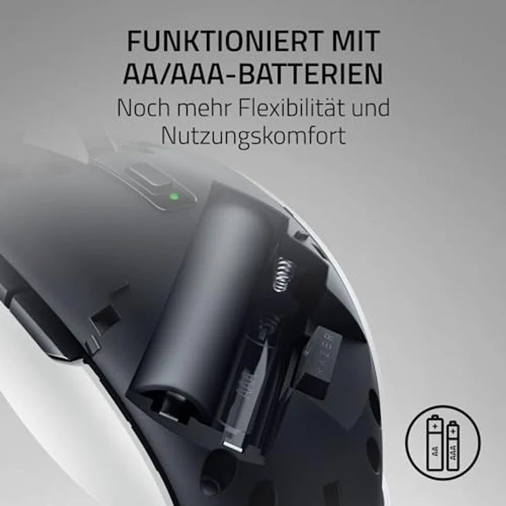 Razer Orochi V2 Wireless Gaming Maus, Focus X 18K Sensor, HyperSpeed Wireless/Bluetooth, bis zu 1.100 Stunden Akkulaufzeit, unter 60 g, weiß – Bild 7