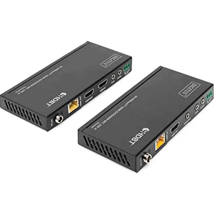 DIGITUS HDBaseT HDMI Extender Set, 150 m 4K/60Hz, 18 Gbps, YUV 4:4:4, HDR