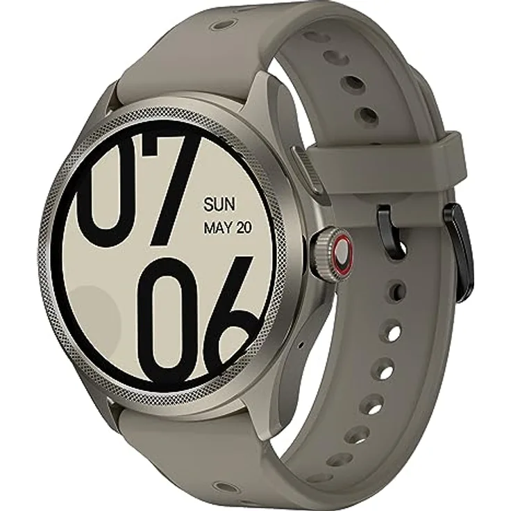 Ticwatch Pro 5 Android Smartwatch für Männer Snapdragon W5+ Gen 1 Wear OS Smartwatch 80 Stunden Lange Akkulaufzeit Gesundheit Fitness Tracking 5ATM Wasserbeständigkeit Kompass Nur Android kompatibel, Sandstone