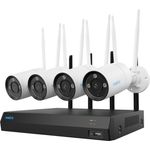 Reolink NVS12-8MB4W WiFi System Überwachungskamera (3840 x 2160 Pixels), Schwarz, Weiss