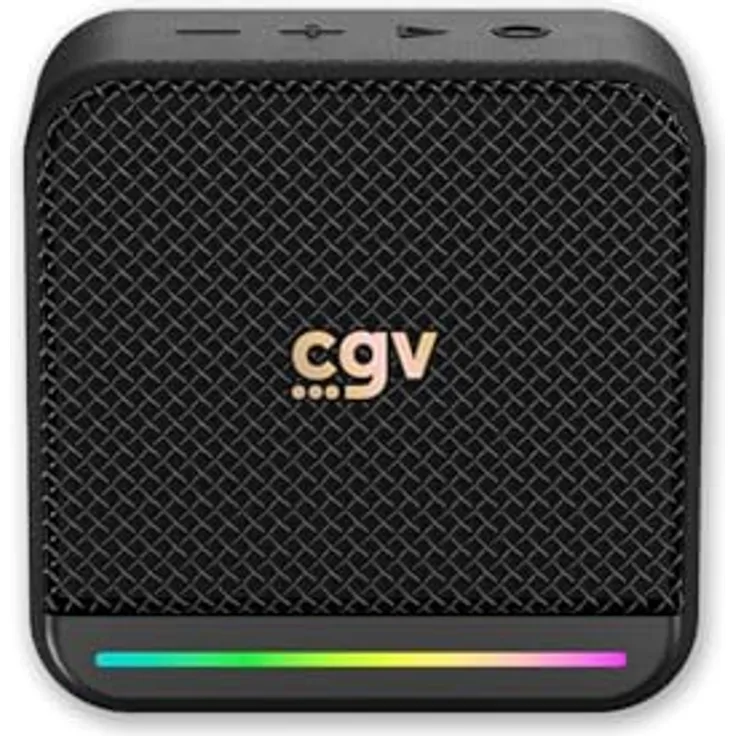 CGV SolidVibe Mini 8-Watt Bluetooth-Lautsprecher, tragbar, wasserdicht IP67, 10 Std. Akkulaufzeit, Kunstleder-Gehäuse, integriertes Mikrofon