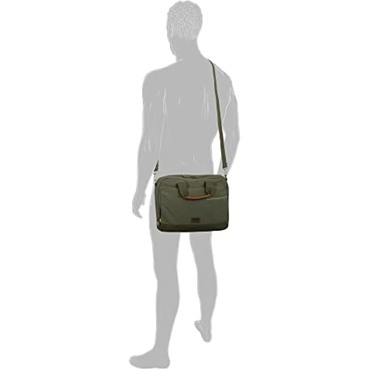 camel active City Herren Businesstasche Aktentasche Groß Grün, Recyceltes Nylon, Laptopfach, Trolley Halterung – Bild 3