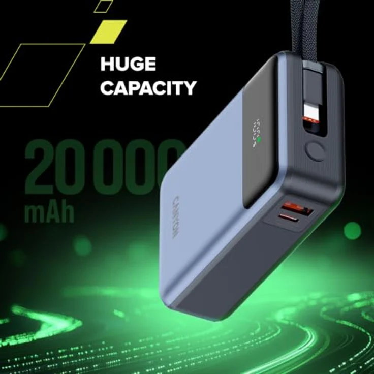 Canyon OnPower 600, Powerbank 20.000 mAh mit USB-C PD 65W und integrierten Display, Grau – Bild 11