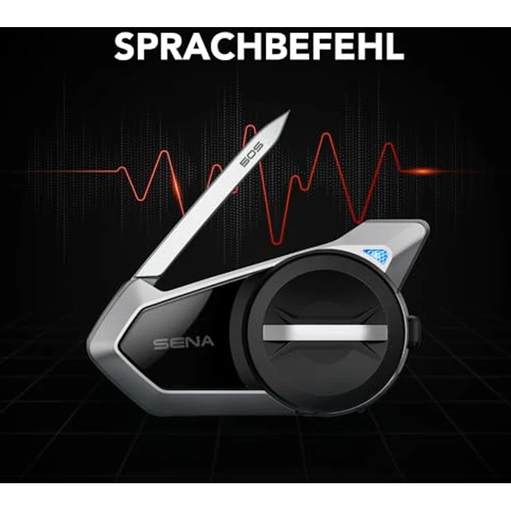 Sena 50S Dual Sound by Harman Kardon, Mesh-Kommunikationssystem mit Premium-Sound, schnelles Laden und Sprachsteuerung, schwarz – Bild 3