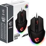 MSI CLUTCHGM20 Elite Gaming-Maus (USB RGB, verstellbar bis zu 6400 DPI, für Desktop/Laptop, Gaming-Grade, optische Maus (Clutch GM20 Elite)