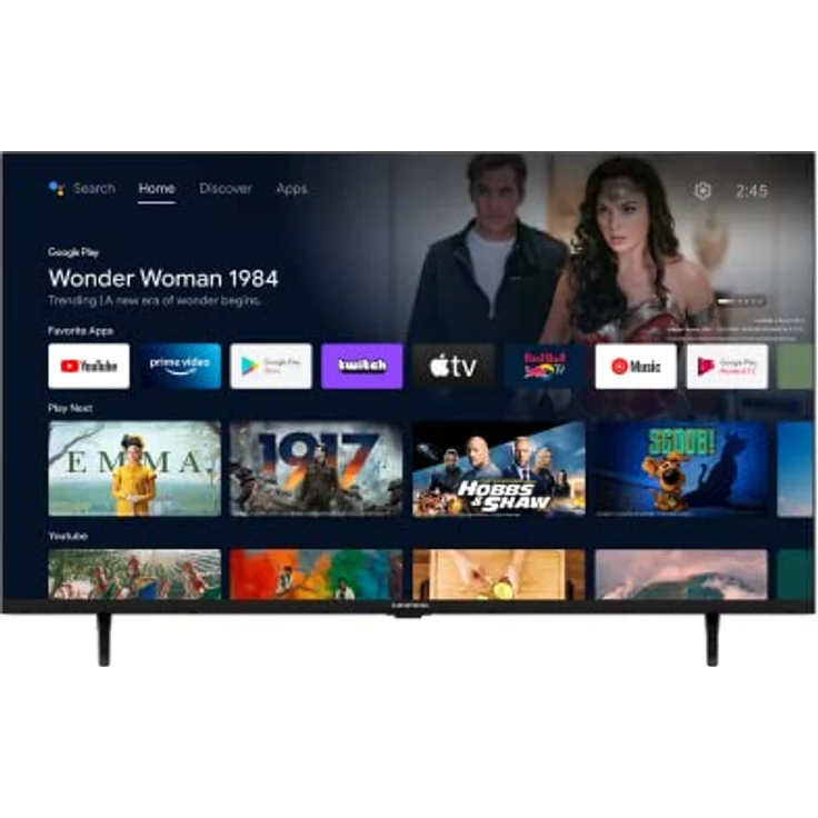 GRUNDIG 40 VOE 631 Fernseher 40 Zoll (100 cm) Full HD LED TV, Android 11 TV, Triple Tuner, USB Recording, Chromecast Built-in, Bluetooth, Smart TV, Schwarz – Bild 1