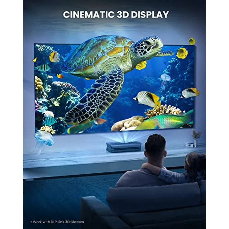 AWOL Vision LTV-3500 Pro 3D Kurzdistanz Beamer 4K Laser, 3500 Lumen Triple Laser Beamer 4K Ultrakurzdistanz, 150" Schirm, HDR10+, Dolby Vision Beamer 4k heimkino(Fire TV Stick 4K Max) – Bild 5