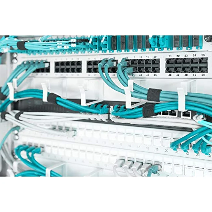 Rangierpanel 1HE 5x Bügel 5x Kabelführungsbügel, RAL7035 – Bild 2
