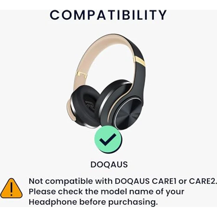 kwmobile 2X Ohrpolster kompatibel mit DOQAUS Polster - Kopfhörer Polster aus Kunstleder für Over Ear Headphones – Bild 2