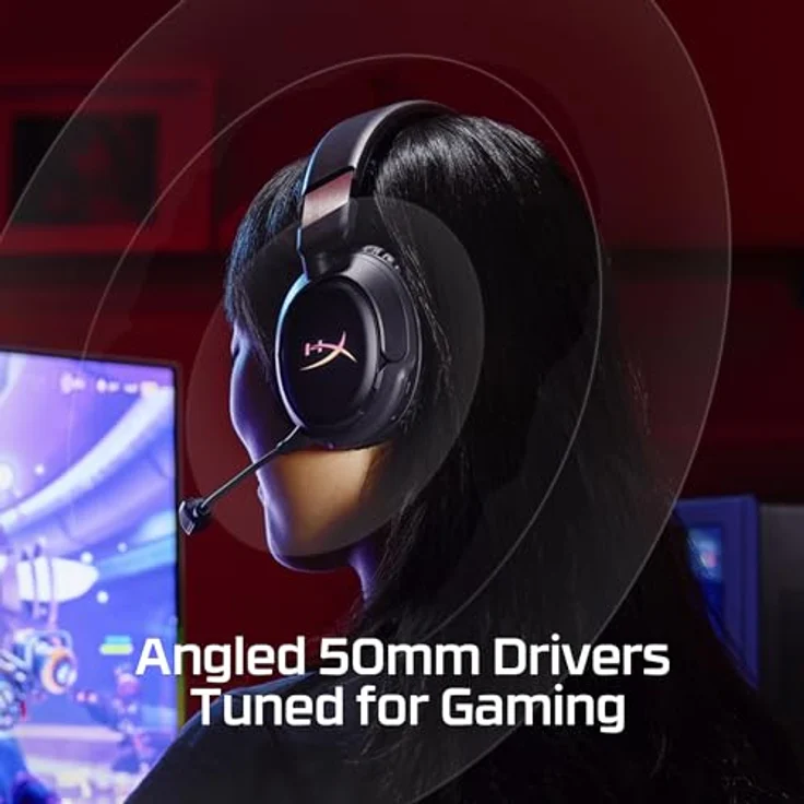 HyperX Cloud Flight 2, Wireless Gaming Headset mit RGB-Beleuchtung, weiß, 100 Stunden Akkulaufzeit – Bild 4