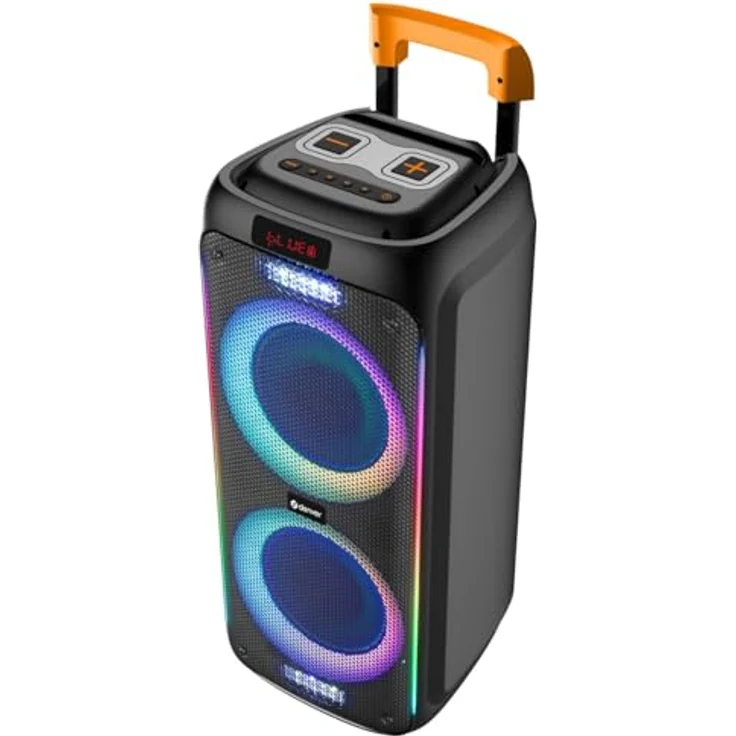 Denver Inter Sales TSP-456 Bluetooth® Lautsprecher 600W (60W RMS) mit RGB-Lichteffekten, Fernbedienung und Kabelmikrofon