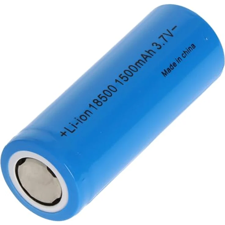 AccuCell 18500 Li-Ion Akku 1500mAh, 3,6-3,7 Volt, flacher Pluspol, 48,9 x 18,3mm – Bild 2