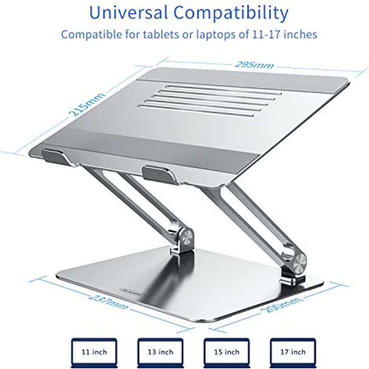 Nillkin Laptop-Ständer, verstellbare Aluminium-Tischhalterung für MacBook und andere Notebooks, ergonomisches Design, Silikon-Pads, schwarz – Bild 2