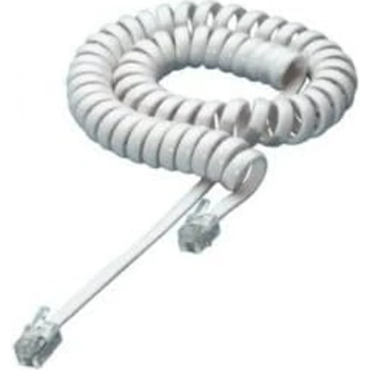 Goobay 68601 Telefonhörer Spiralkabel, Flachkabel mit RJ10-Stecker (4P4C) auf RJ10-Stecker (4P4C), Weiß, 4 Meter – Bild 6