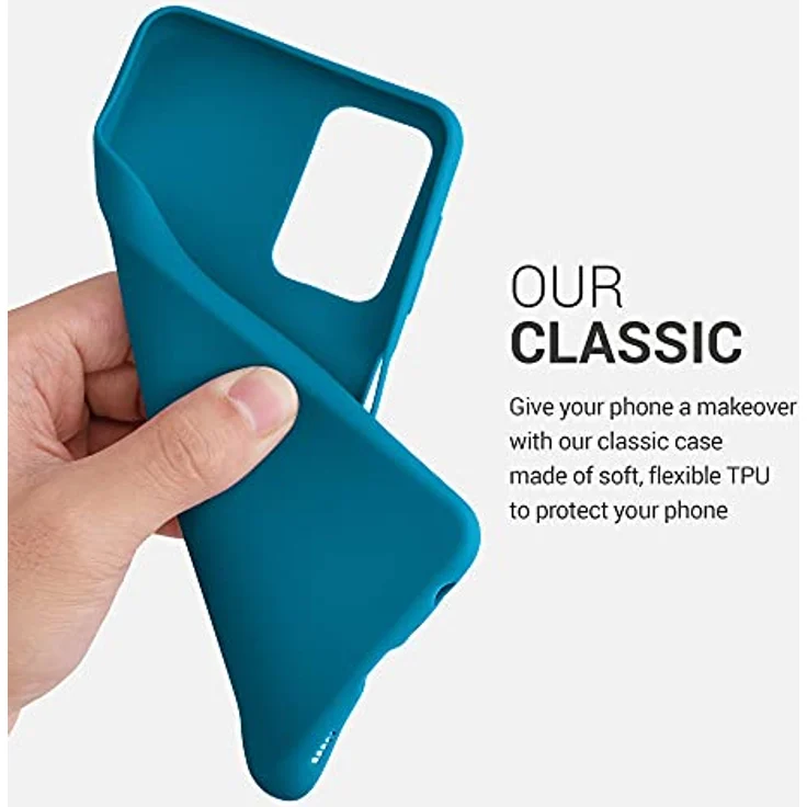 kwmobile Handyhülle für Samsung Galaxy A32 5G - TPU Case in Karibikblau, flexible Schutzhülle mit kabellosem Laden und rutschfester Gummierung – Bild 3