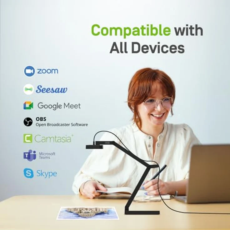 IPEVO V4K Ultra USB Dokumentenkamera, 13 MP mit 3840 x 3104 Auflösung und fester Irisblende, Farbe – Bild 7