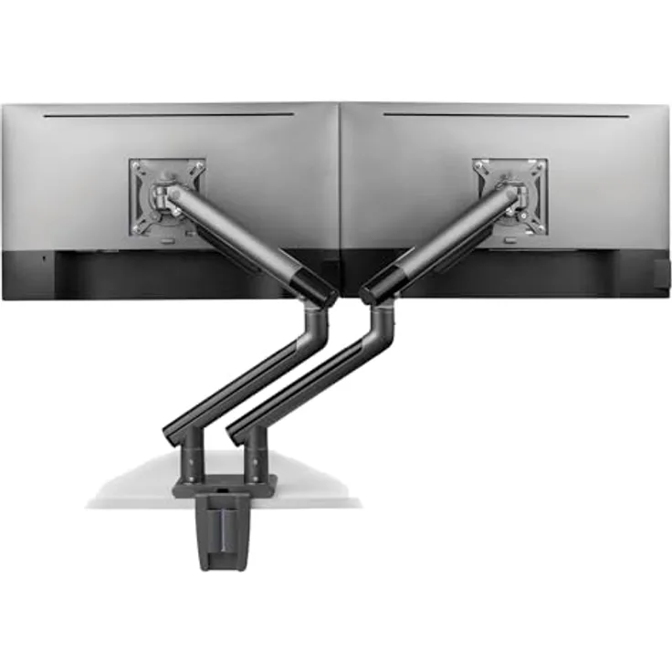 myWall HL 23-2, Tisch Monitor Halterung für 2 Monitore, Schwarz, mit Gasfeder-Technologie und VESA-kompatibel